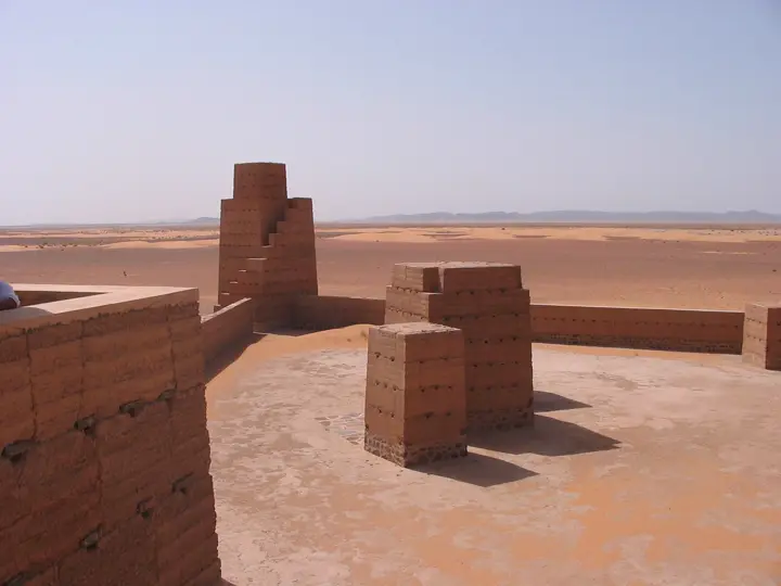 The Cité d'Orion by German artist Hannsjörg Voth in the desert near Erfoud