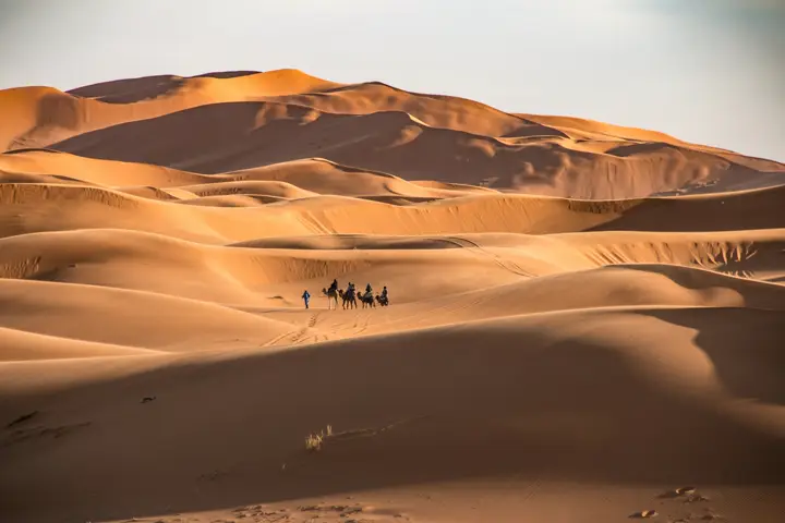 Golden sand dunes of Erg Chebbi