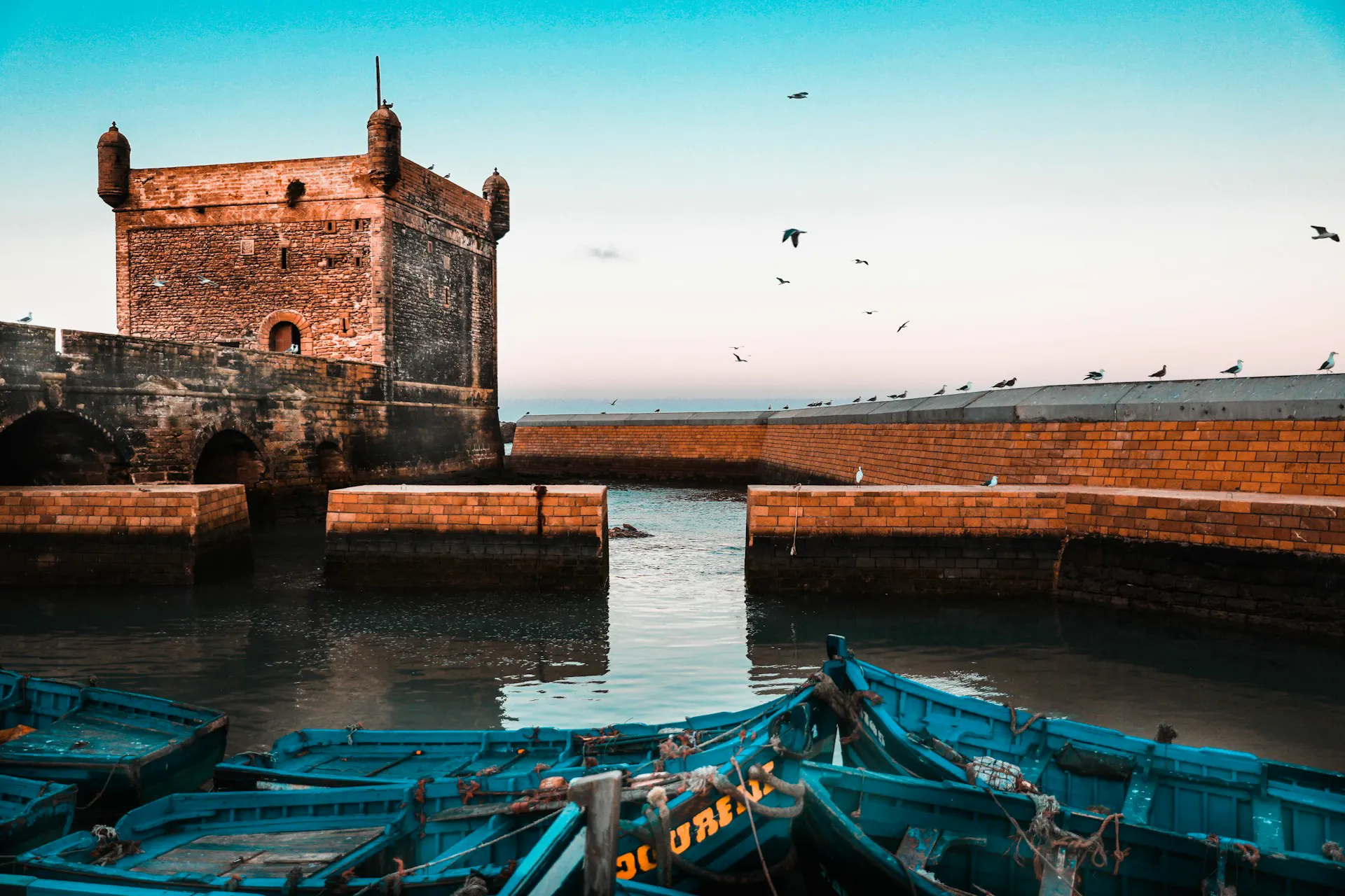 La Skala et les bateaux à Essaouira