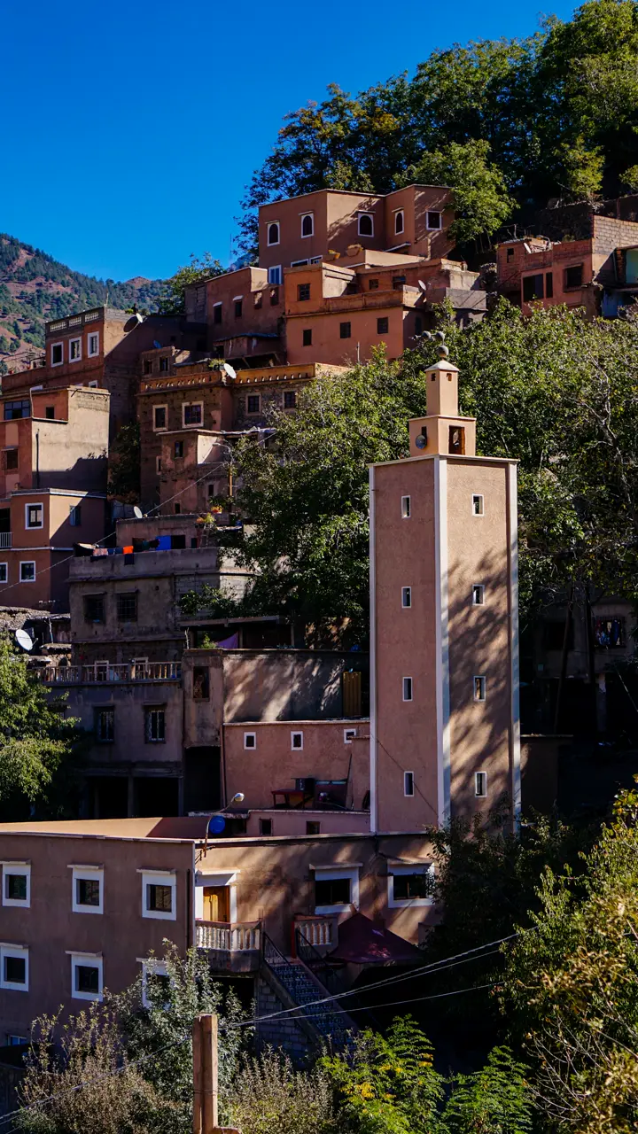 Das Bergdorf Imlil mit Minarett