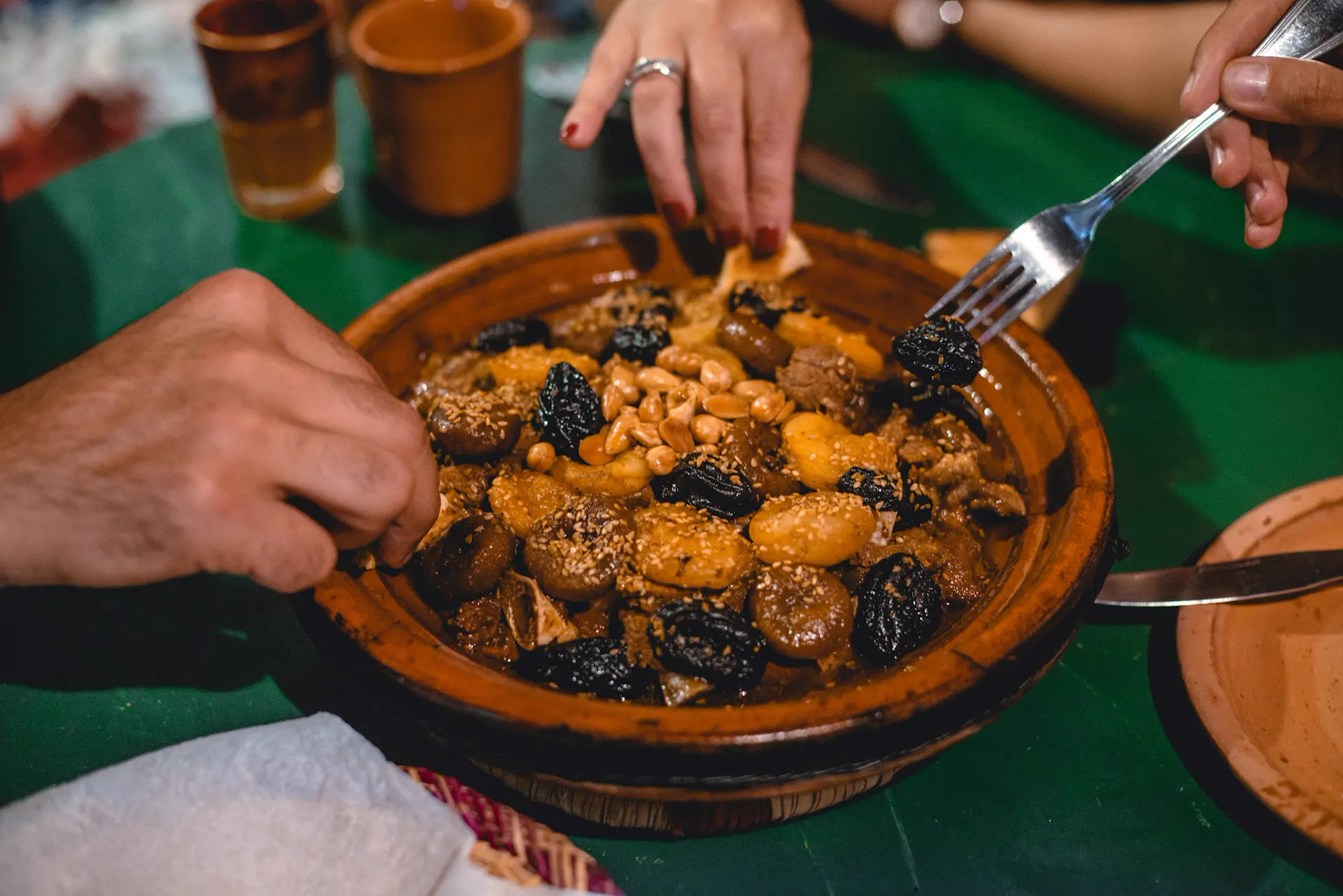Moroccan tagine with prunes and meat