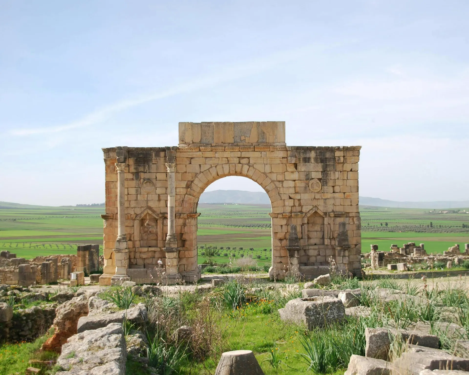 Triumphal arch of the Roman ruins of Volubilis